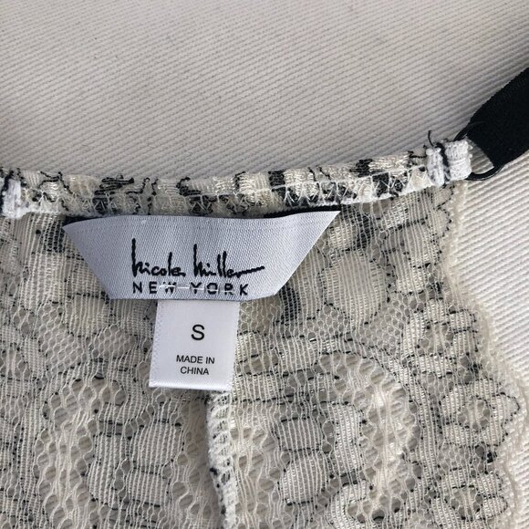 Nicole Miller Black Lace Tank Top Small Slinky Whimsigoth Babydoll Coquette - Picture 3 of 8